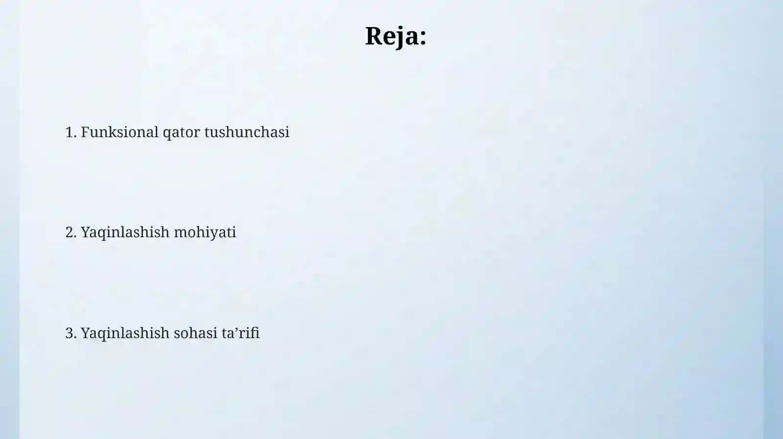Funktsional qatorning yaqinlashish sohasi 2