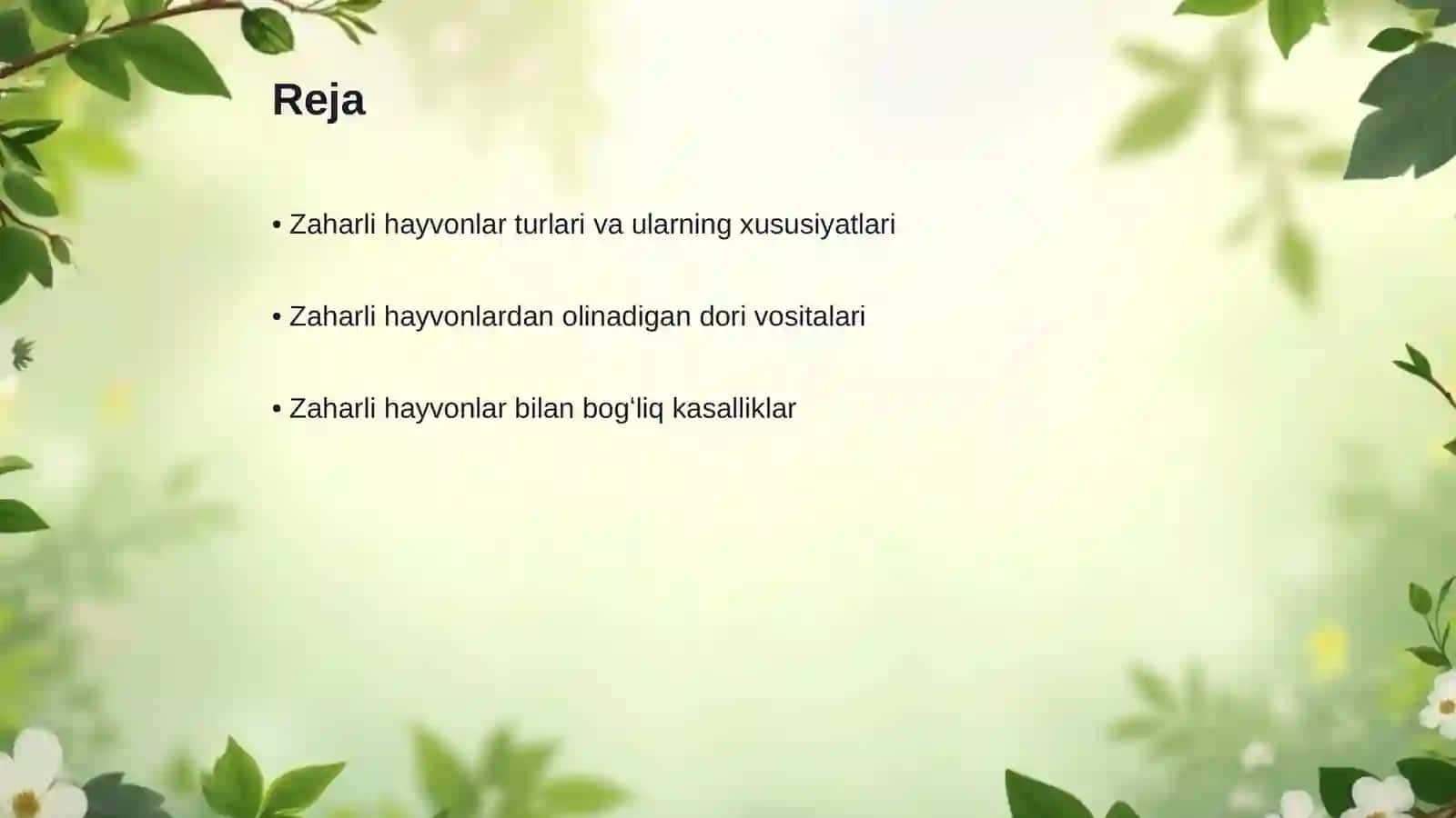 Tibbiyotda ahamiyatga ega boʻlgan zaharli hayvonlar 2