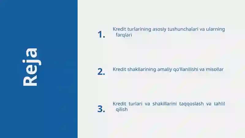 Kreditning turlari va shakillari 2