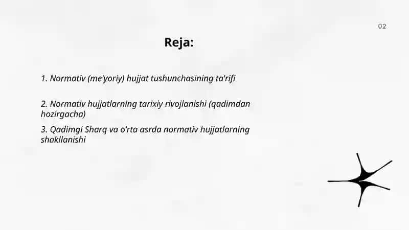 Normativ (me'yoriy) hujjat tushunchasi 2