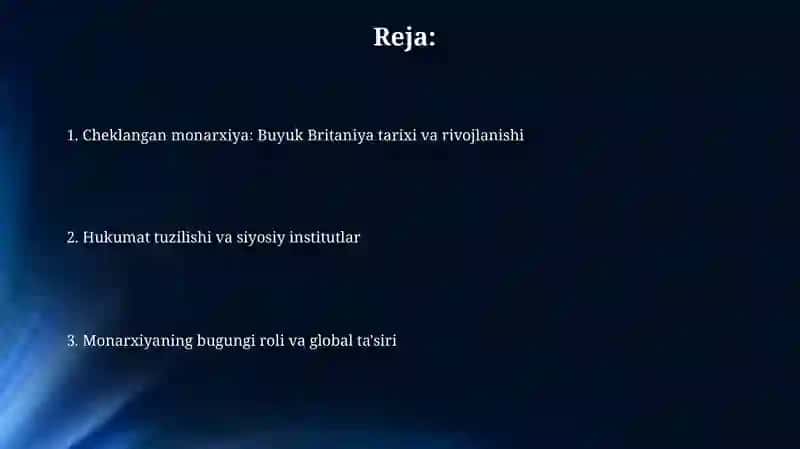 Cheklangan monarxiya: Buyuk Britaniya misoli 2