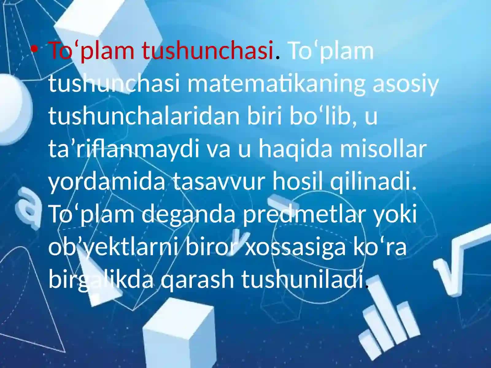 To`plamlarni  sinflarga  ajratishga  oid  misollar 2
