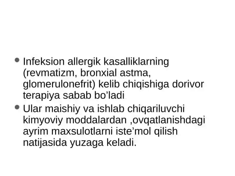 Allergik kasalliklarning rivojlanishi 2