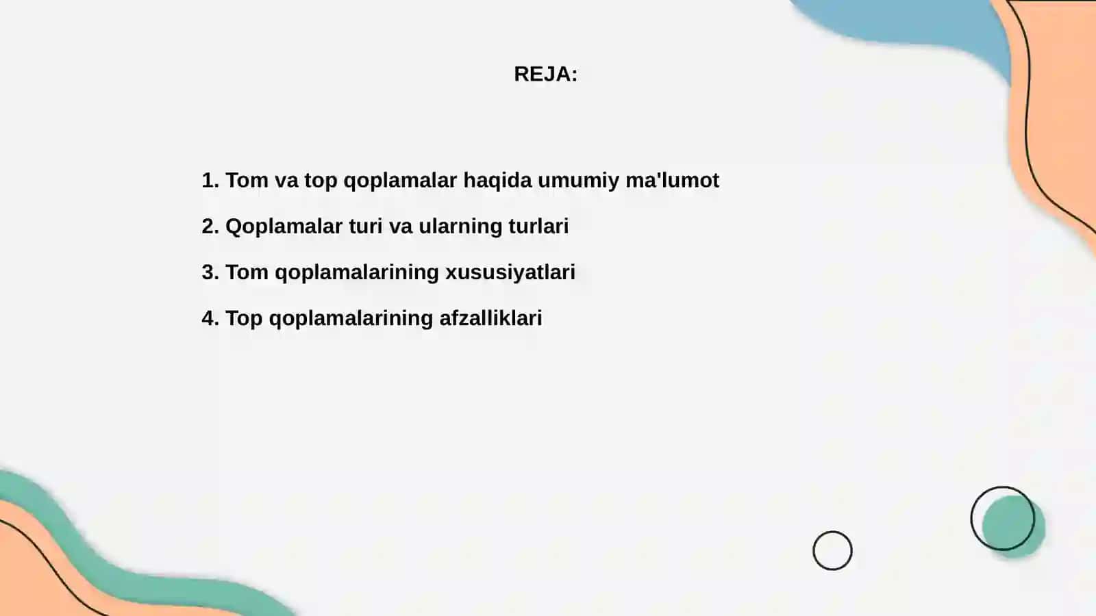 Tom va top qoplamalar 2