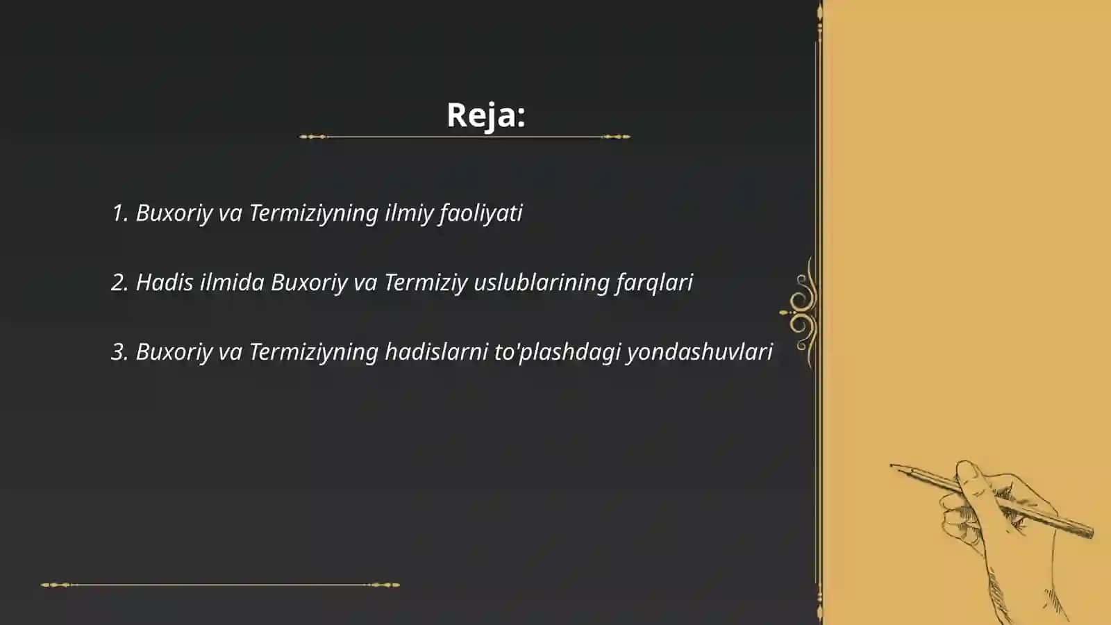 Imom Buxoriy va Imom Termiziyning hadis ilmiga qo'shgan hissalarining qiyosiy tahlili 2