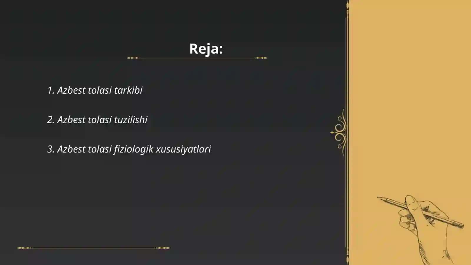 Azbes tolasi xususiyatlari 2