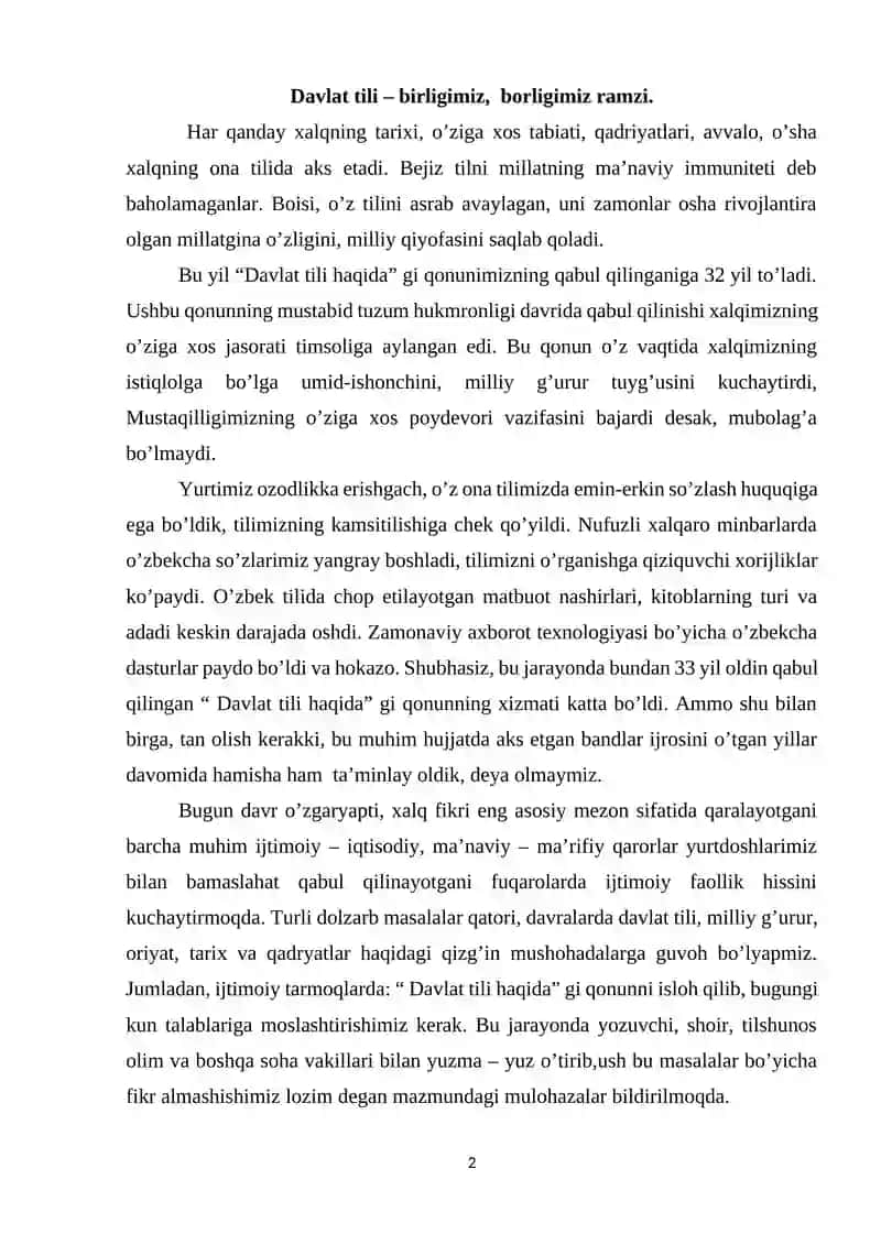 Davlat tili va yangi alifboda ish ko’rish 2