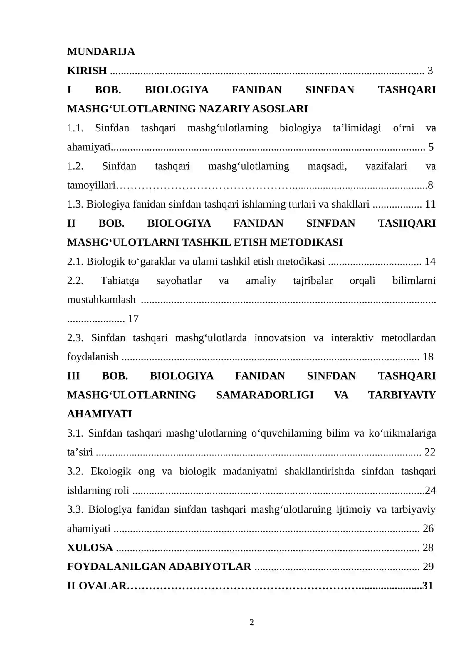 BIOLOGIYA FANIDAN SINFDAN TASHQARI MASHG‘ULOTLAR 2