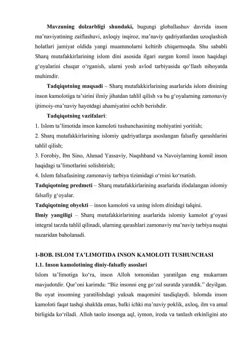 SHARQ MUTAFAKKIRLARINING ISLOM DININING INSON KAMOLOTIGA TA’SIRI HAQIDAGI G‘OYALARI MAVZUSIDA ESSAY 2
