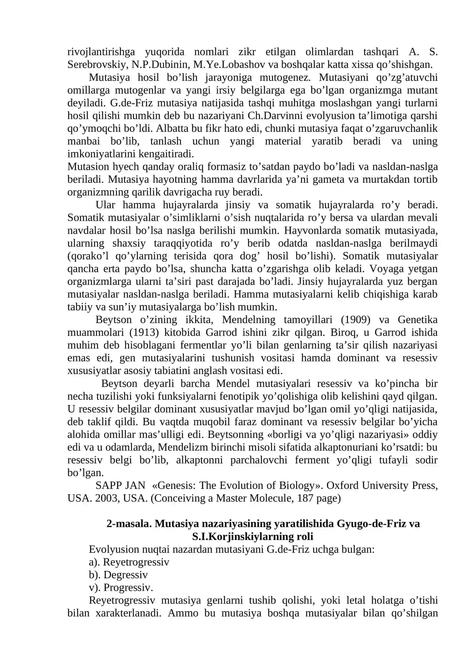 Mutatsion o‘zgaruvchanlik Populyasiyalar genetikasi. Inbridin, inbred depressiya va geterozis 2