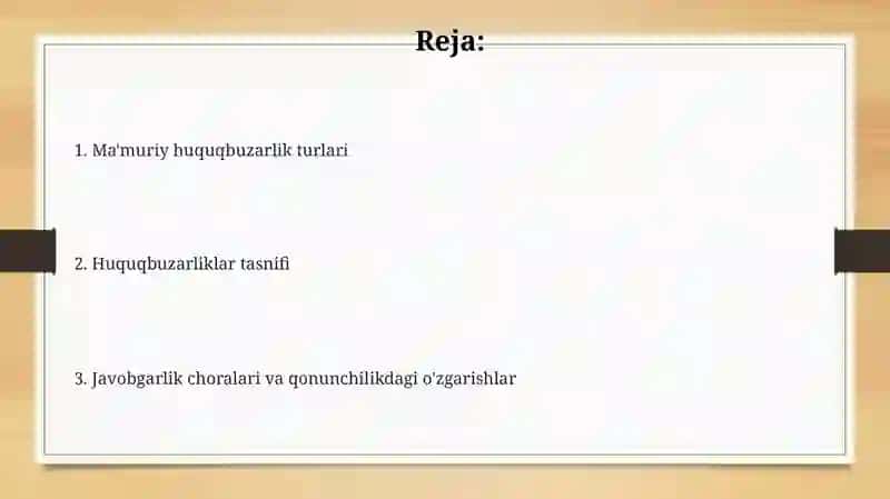 Ma'muriy huquqbuzarlikning turlari 2