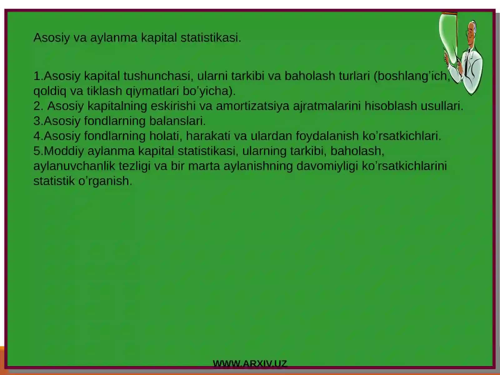 Аsosiy va aylanma kapital statistikasi 2