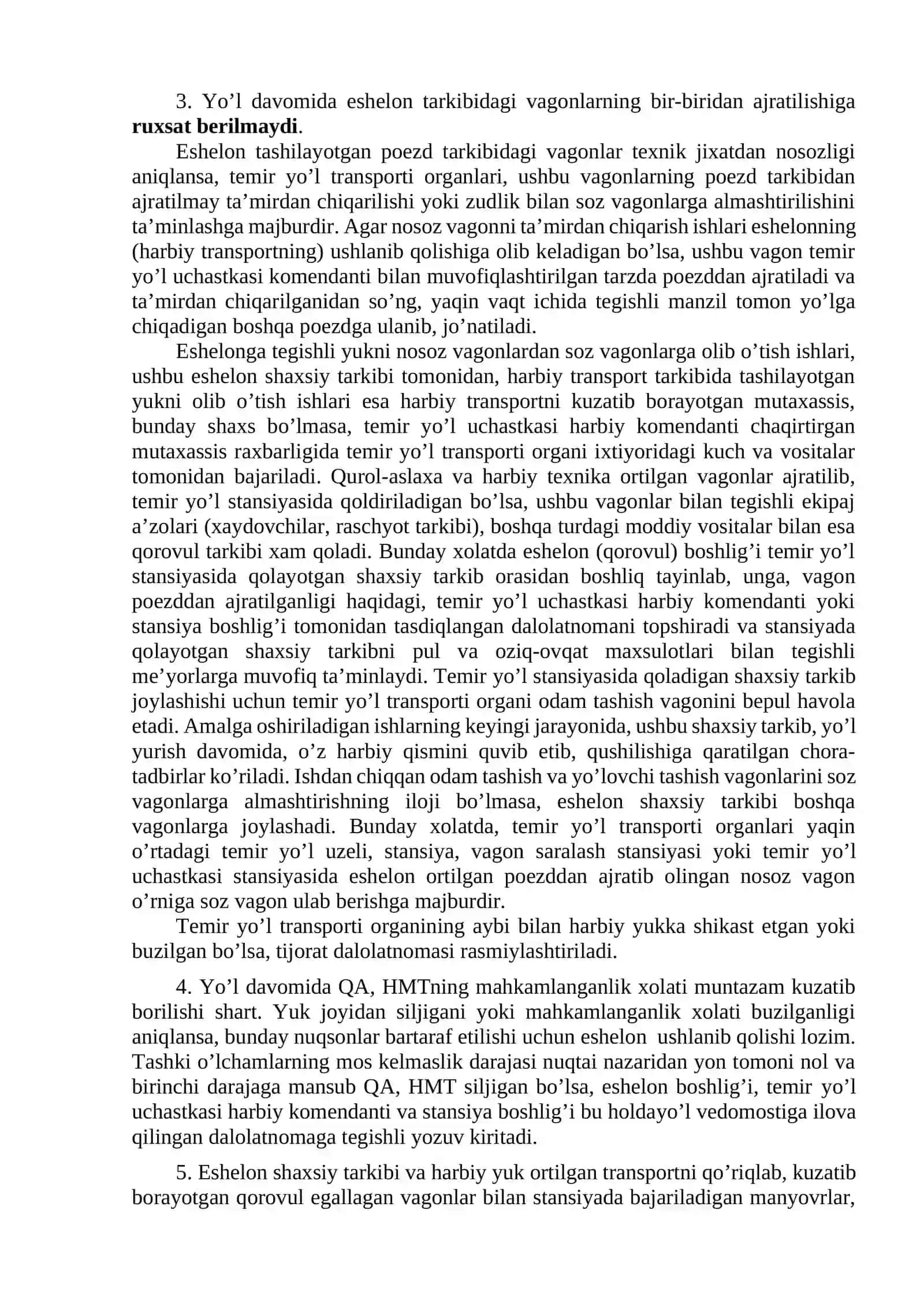 6-Аmaliy mashgʼulot. Temir yo‘l harakat tarkibini tayyorlash va harbiy eshelonni shakllantirish 2