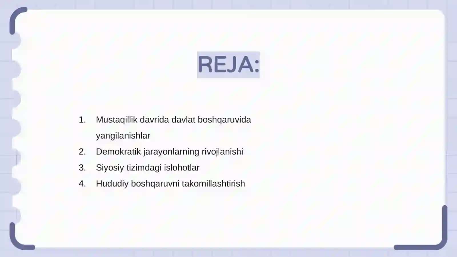 Mustaqillik yillarida davlat boshqaruvi tizimida amalga oshirilgan islohatlar 2