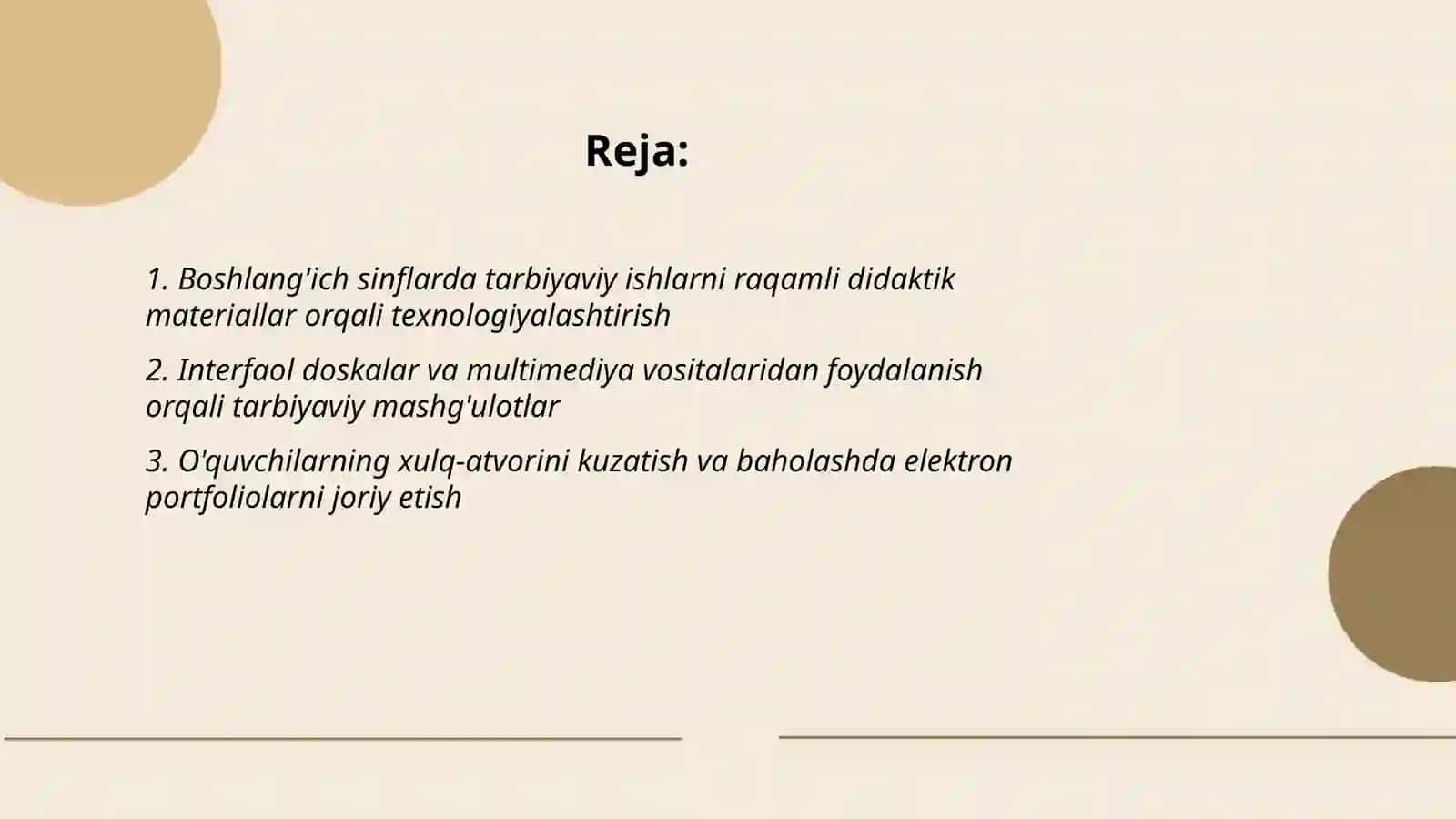 Boshlanğich sinflarda tarbiyaviy ishlarni texnologiyalashtirish amaliyoti 2
