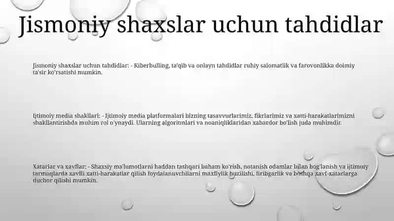 Ijtimoiy Media Shakllari, Taxdid va Xavf-Xatarlar 2