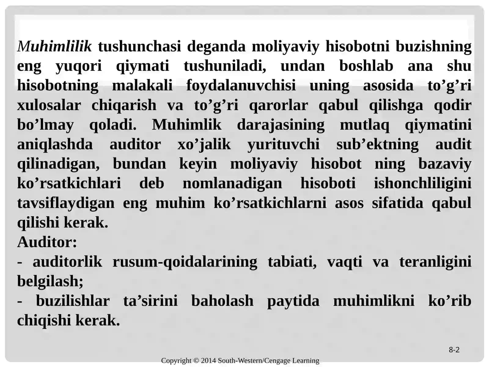 AUDITDA MUHIMLIK TUShUNChASI VA AUDITORLIK RISKI 2