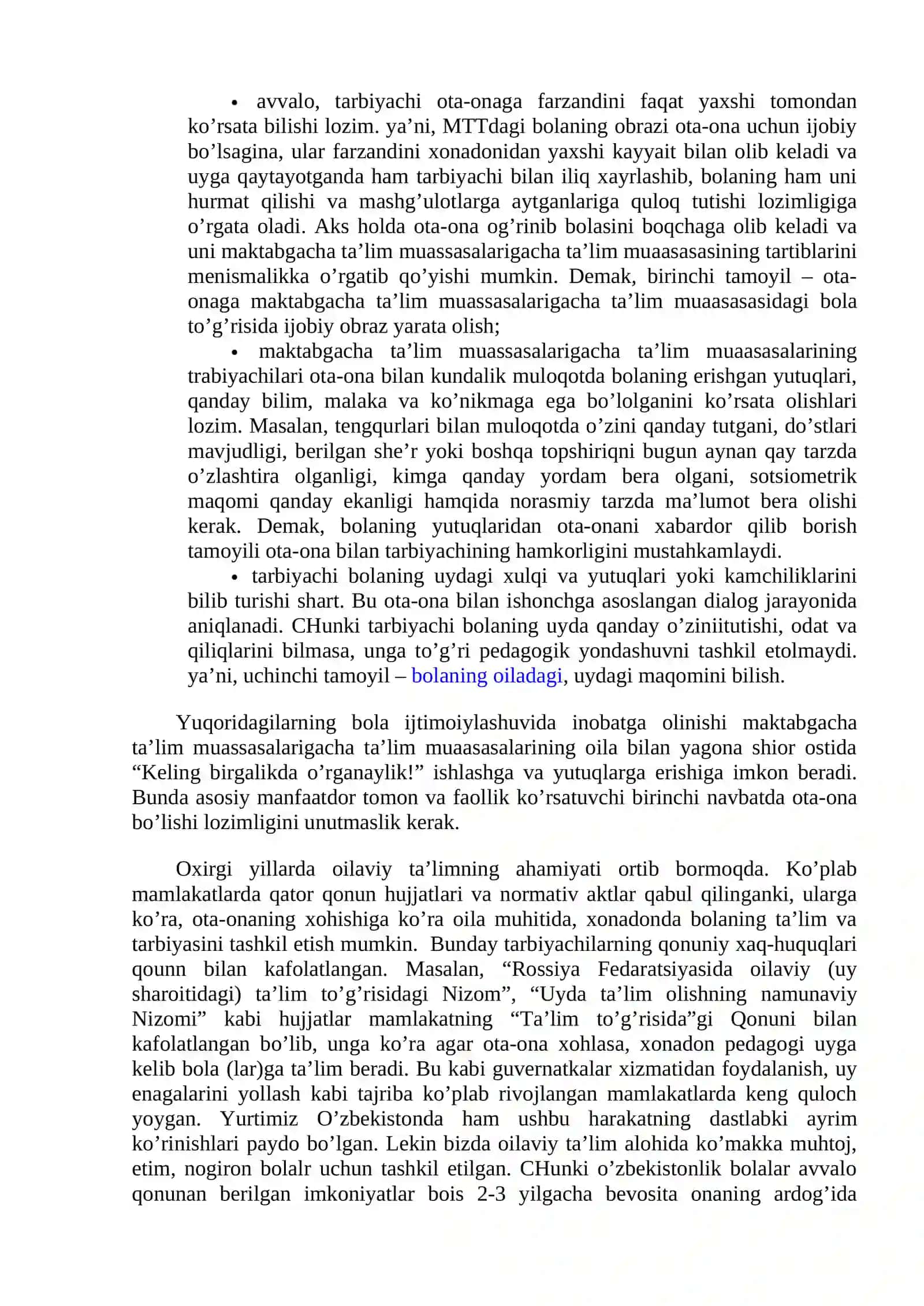 Ta'lim - tarbiya jarayonida hamkorlik va oila bilan ishlashning shakllari 2