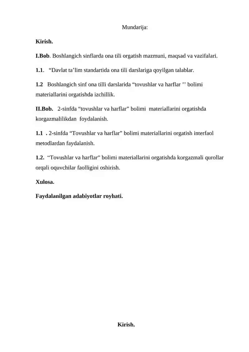 2-sinfda “Tovushlar va harflar” bo’limi materiallarini o’egatish metodikasi 2