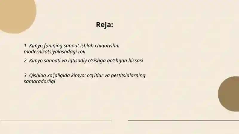 Kimyo fanining sanoat va xalq xo‘jaligi rivojidagi ahamiyati 2