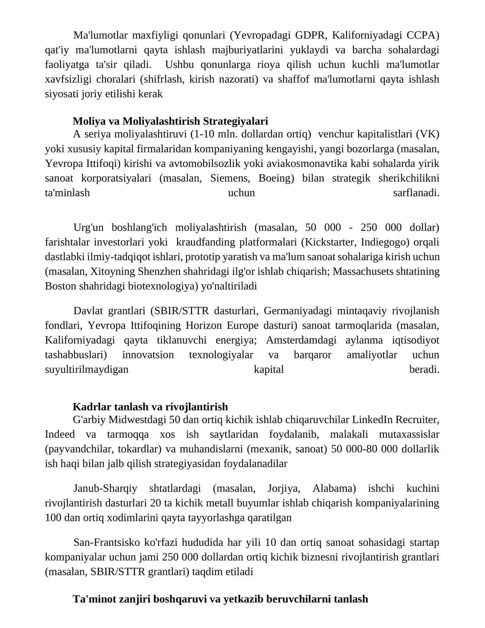 Sanoat tarmoqlarida kichik biznesni rivojlantirish yo'nalishlari 2
