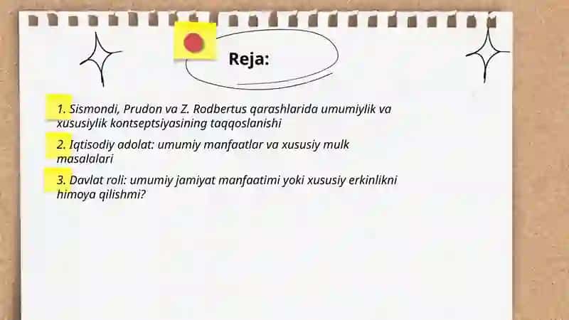 Sismondi, Prudon va Z. Rodbertus qarashlaridagi umumiylik, xususiylik 2