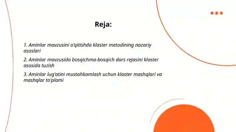 Aminlar mavzusini oitishda klaster metodidan foydalanish 2