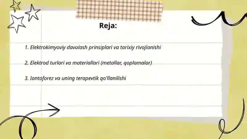 Elektrokimyoviy davolash va diagnostika usullari 2