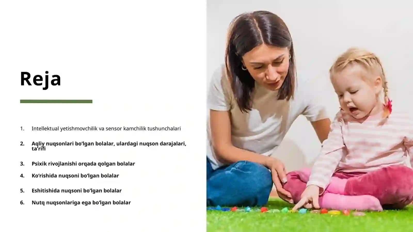Turli darajadagi intellektual yetishmovchiligi bo'lgan va sensor kamchiliklarga ega bo'Igan bolalar uchun inklyuziv ta'lim strategiyalari va ularni amalga oshirish shart-sharoitlari 2