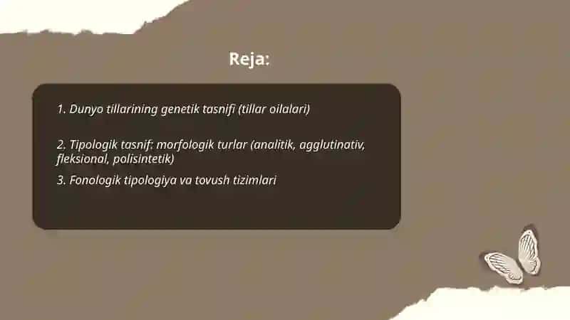 Dunyo tillari va ularning tasnifi 2