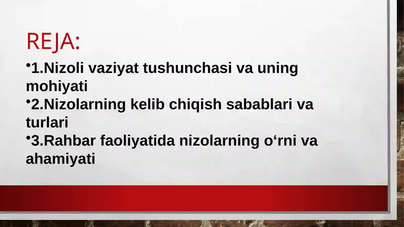 Rahbar faoliyatida nizoli vaziyatlarni boshqarish psixologiyasi 2