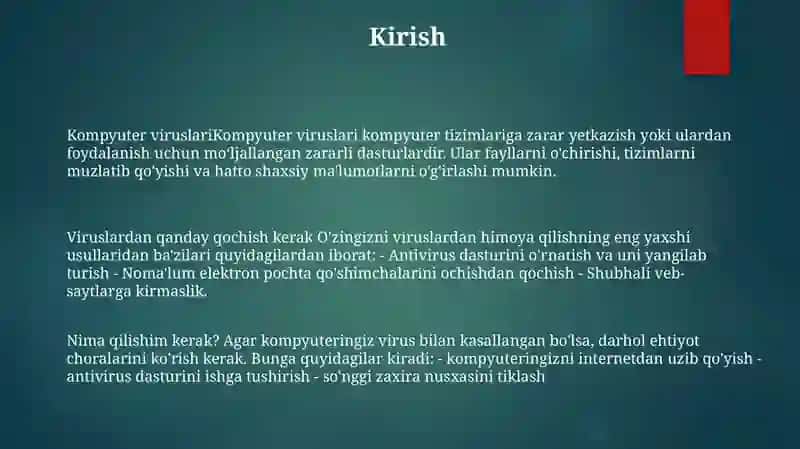 Kompyuter Viruslari Va Virusdan Himoyalash Usullari 2