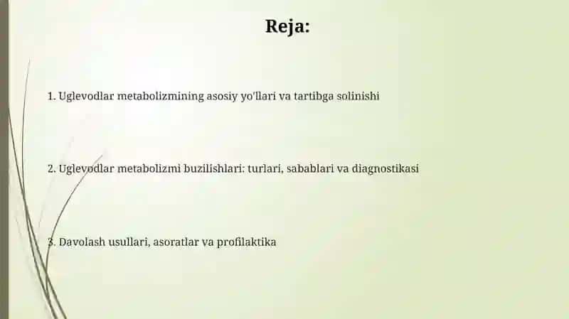 Uglevodlar metabolizmining asosiy yo'llari va tartibga solinishi 2
