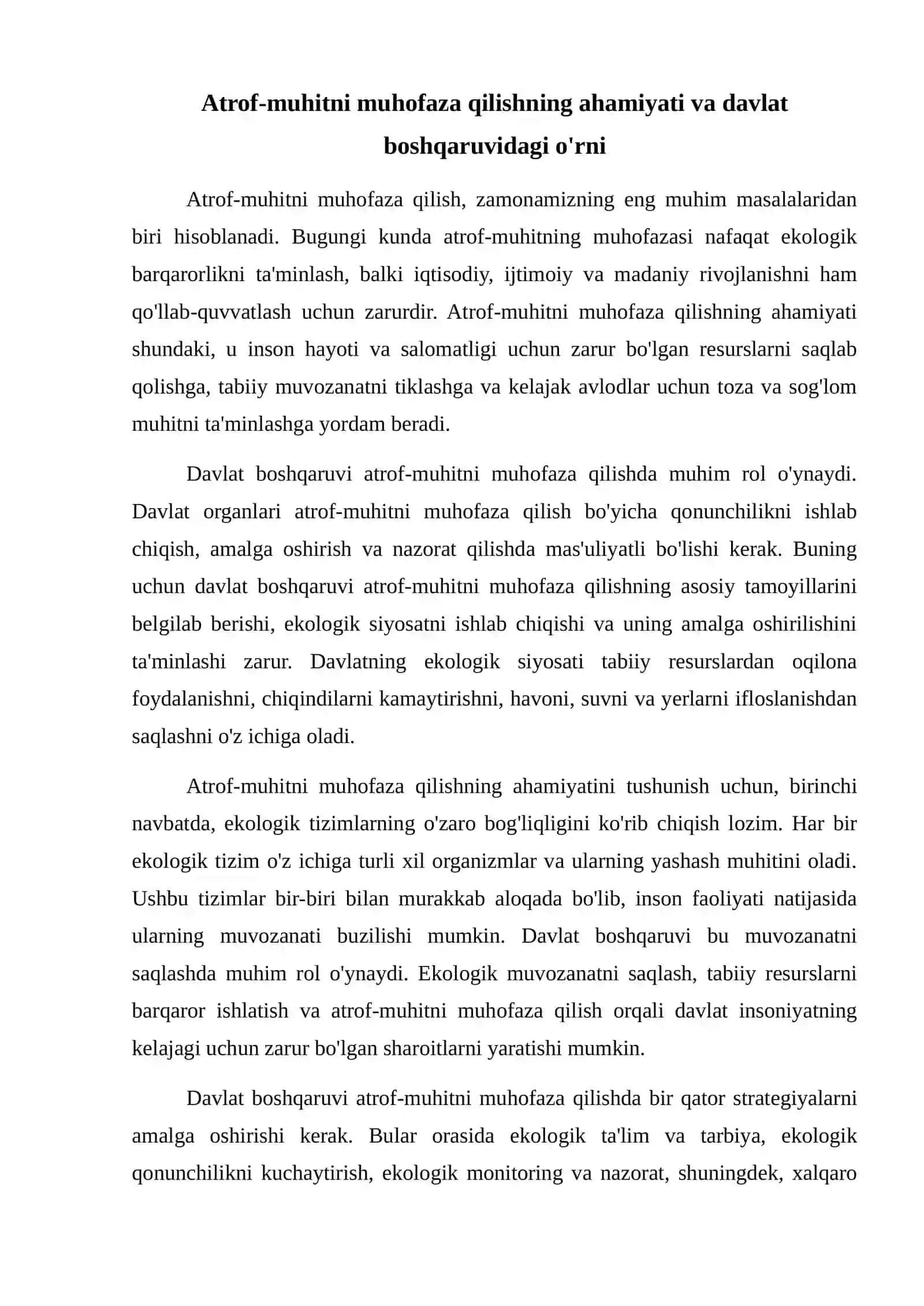 Atrof-muxitni muhofaza qilish bo'yicha davlat boshqaruvi 2