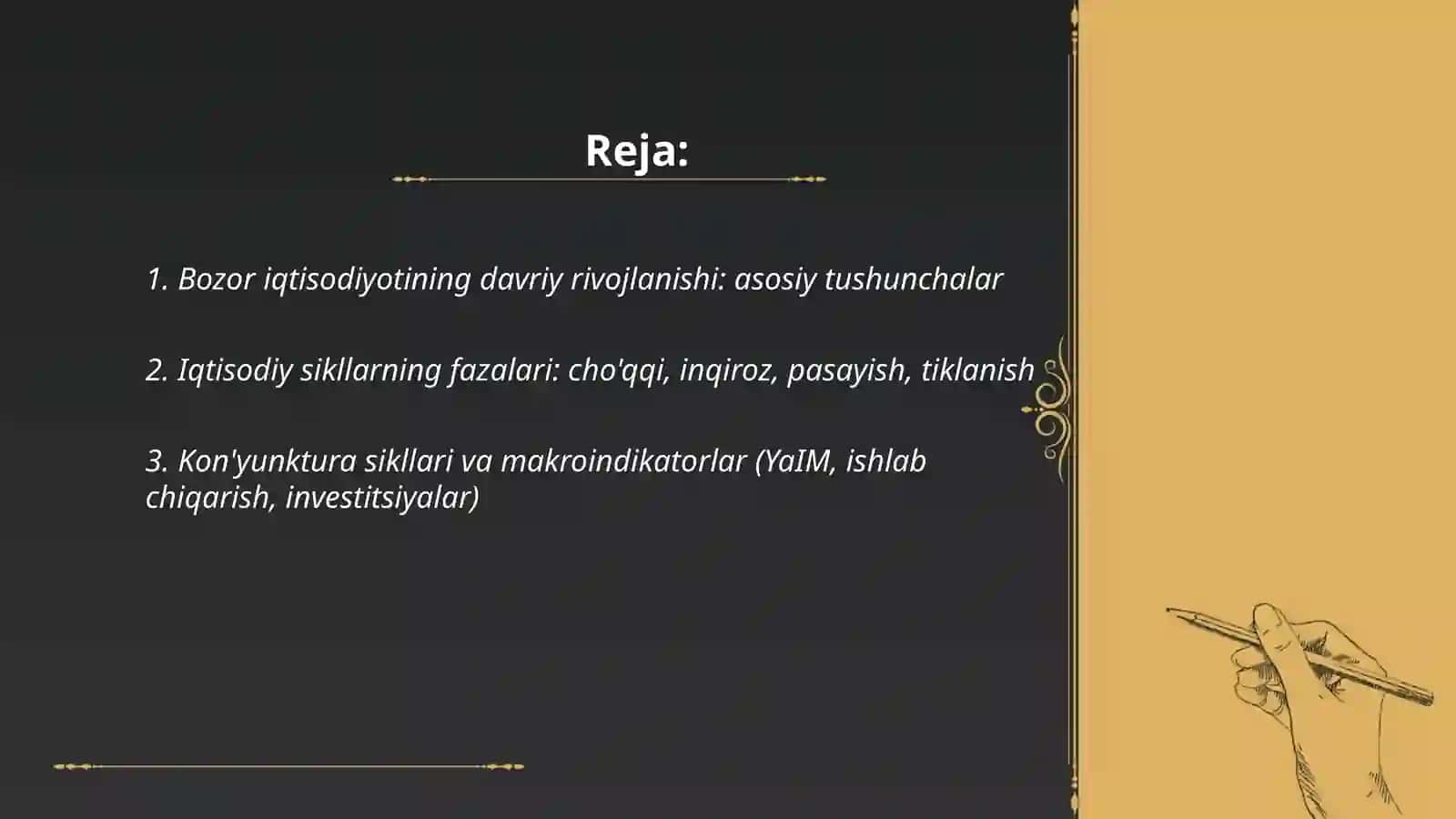 Bozor iqtisodiyotini davriy rivojlanishi 2