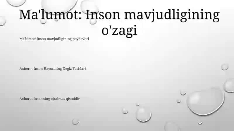 Axborot Inson Hayotining Ajralmas Qismi Sifatida 2