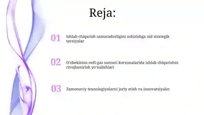 Oʻzbekiston neft-gaz sanoati korxonalarida ishlab chiqarishni rivojlantirish yoʻnalishlari 2