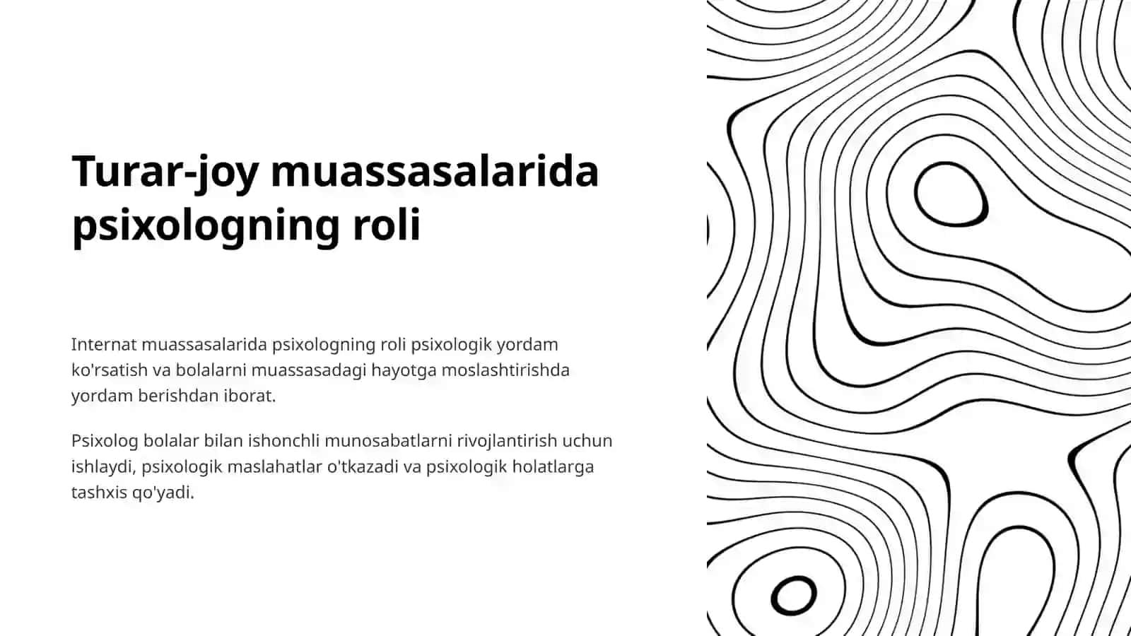 Turarjoymuassasalarida psixologning ishva mazmuni 2