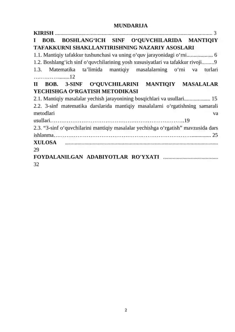 3-sinf o‘quvchilarini mantiqiy masalalar yechishga o‘rgatish metodikasi 2