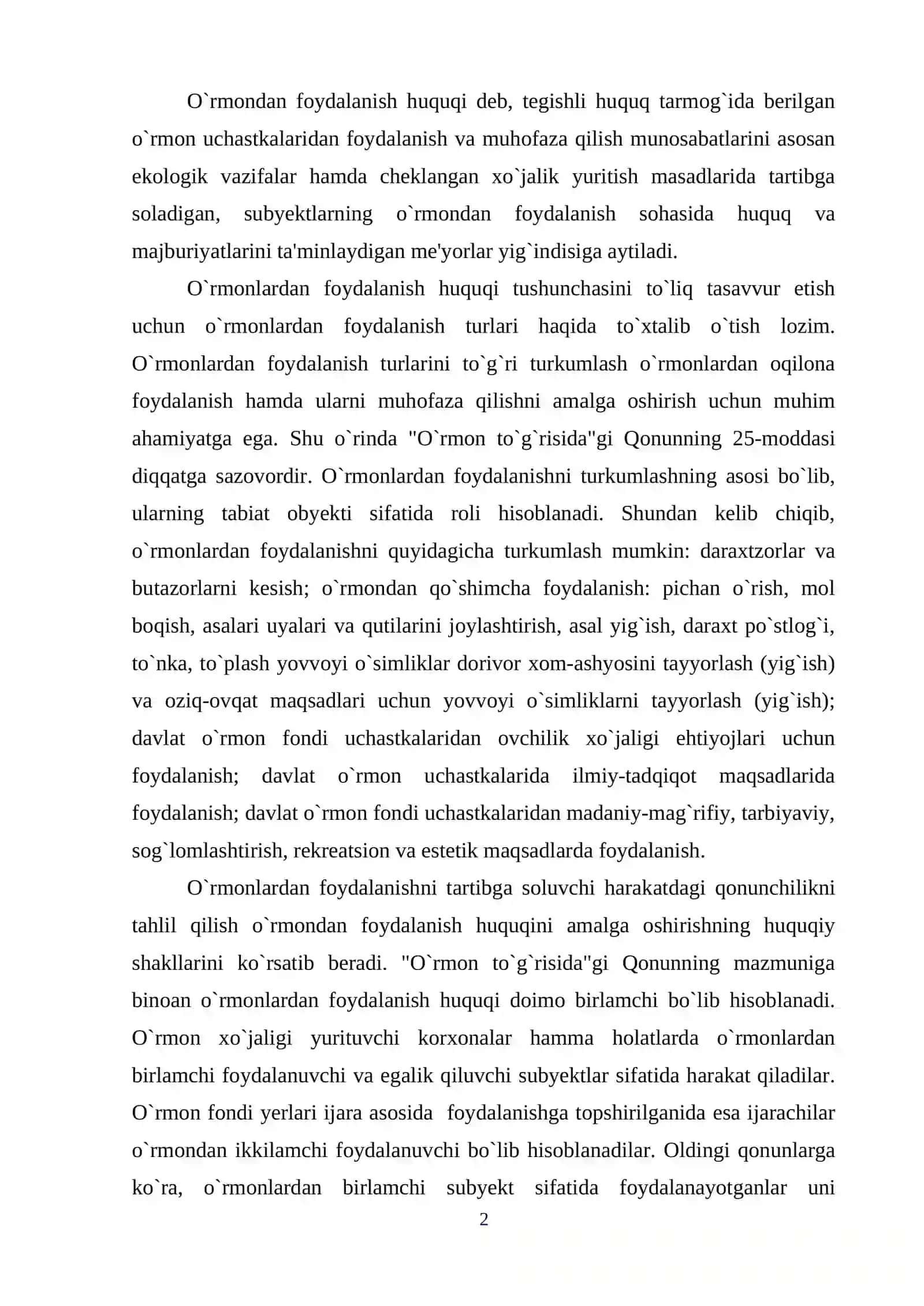 Muhofaza etiladigan tabiiy hududlarni muhofaza qilish va ulardan foydalanish sohasidagi davlat nazorati 2
