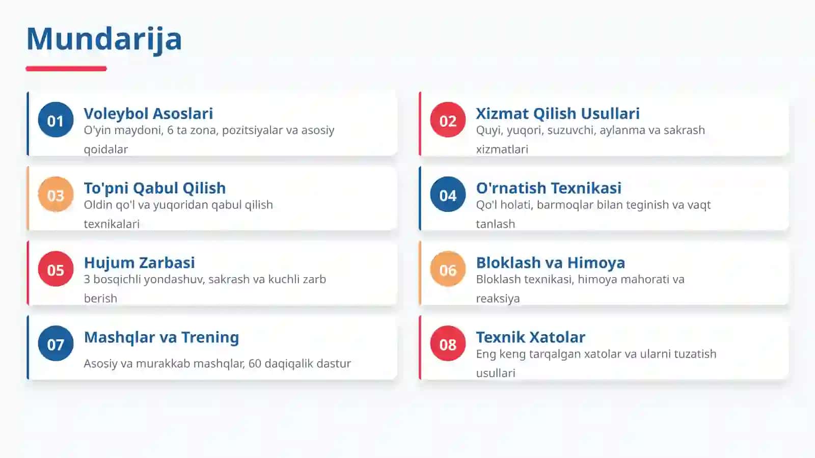 Voleybol oʻyinida harakatlanish va to'pni boshqarish texnik usullarini o'rganish 2