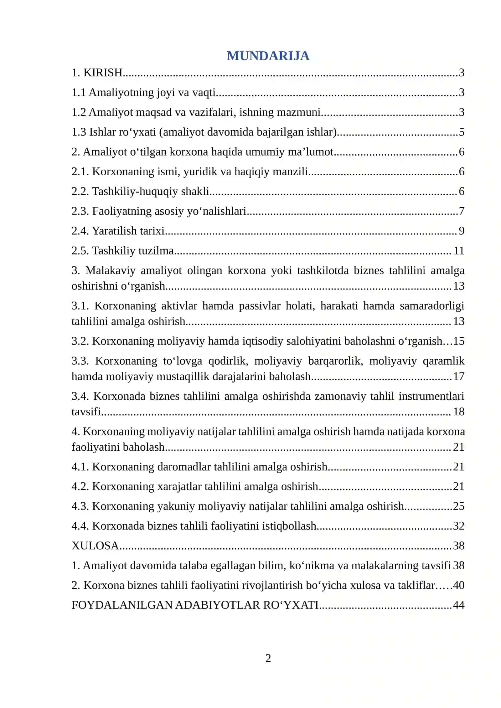 “Agrobank” aksiyadorlik tijorat banki Navoiy viloyati Xatirchi filiali. amaliyot hisoboti 2