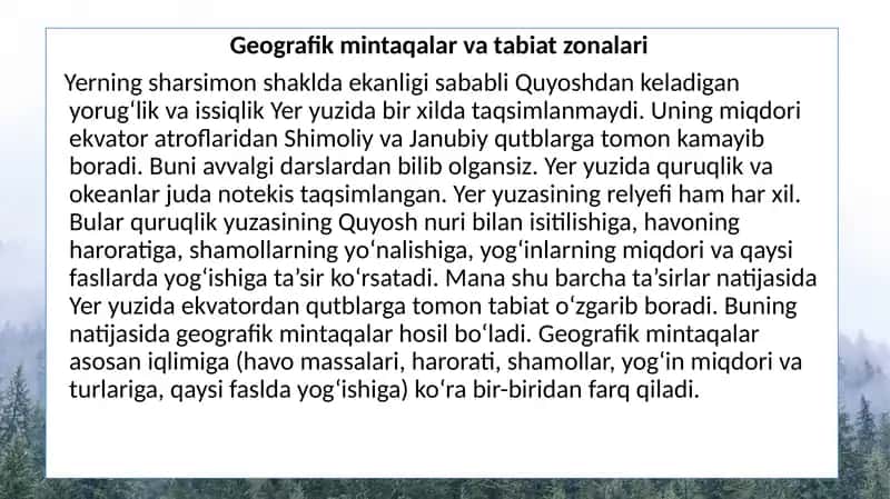 Geografik mintaqalar va tabiat zonalari 2