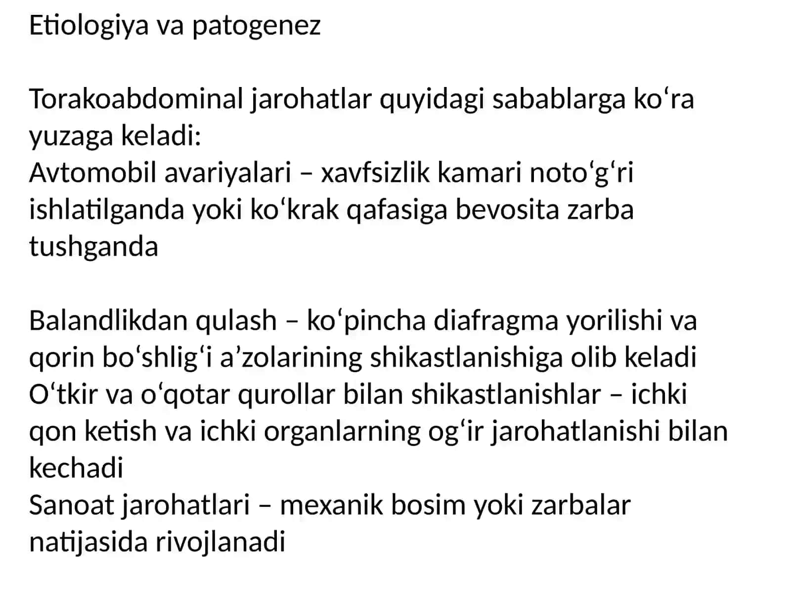 Torakoabdominal jarohatlar 2