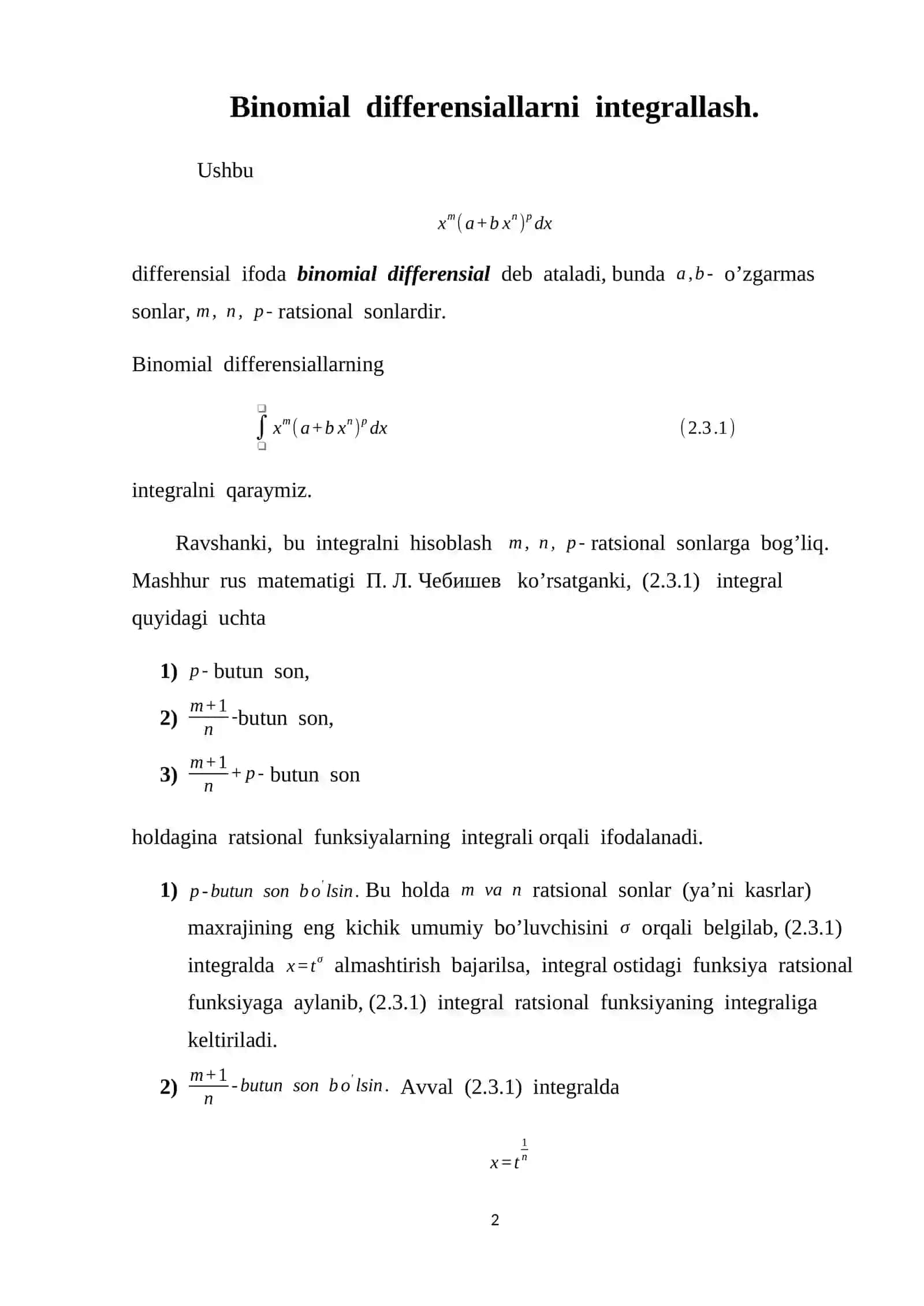 Matematik Analiz 2