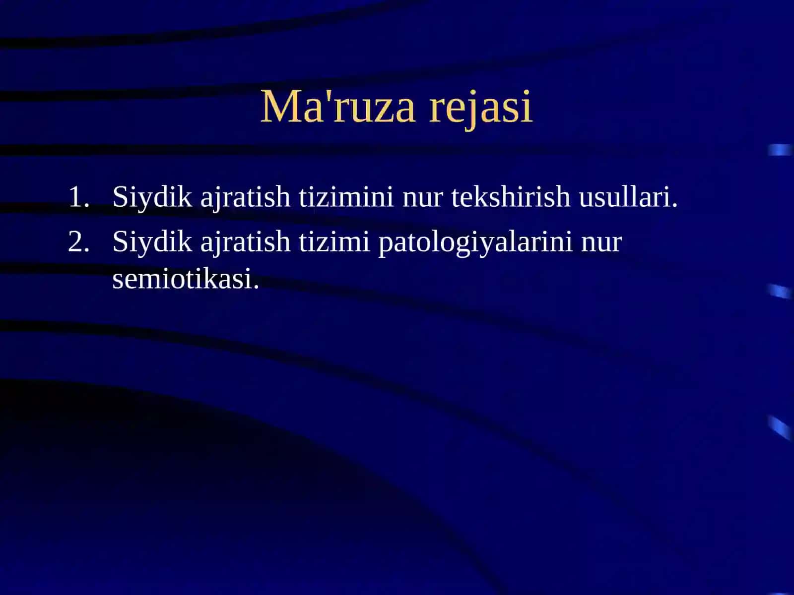Siydik ajratish tizimini nur tekshirish usullari 2
