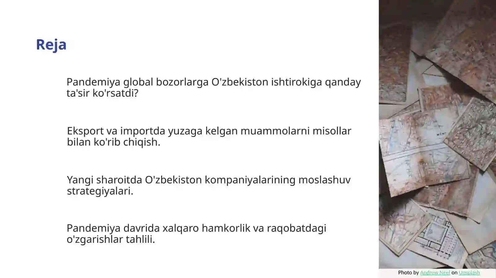 Pandemiya sharoitida O'zbekistonning jahon bozoridagi ishtirokl 2
