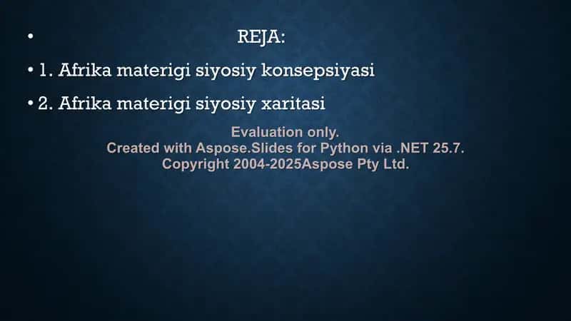 Afrika qit’asi siyosiy xaritasi 2