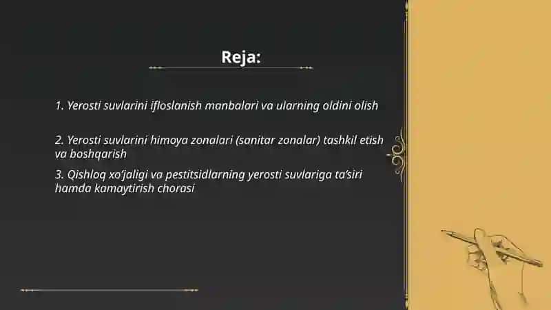 Yerosti suvlarining muhofaza qilish 2