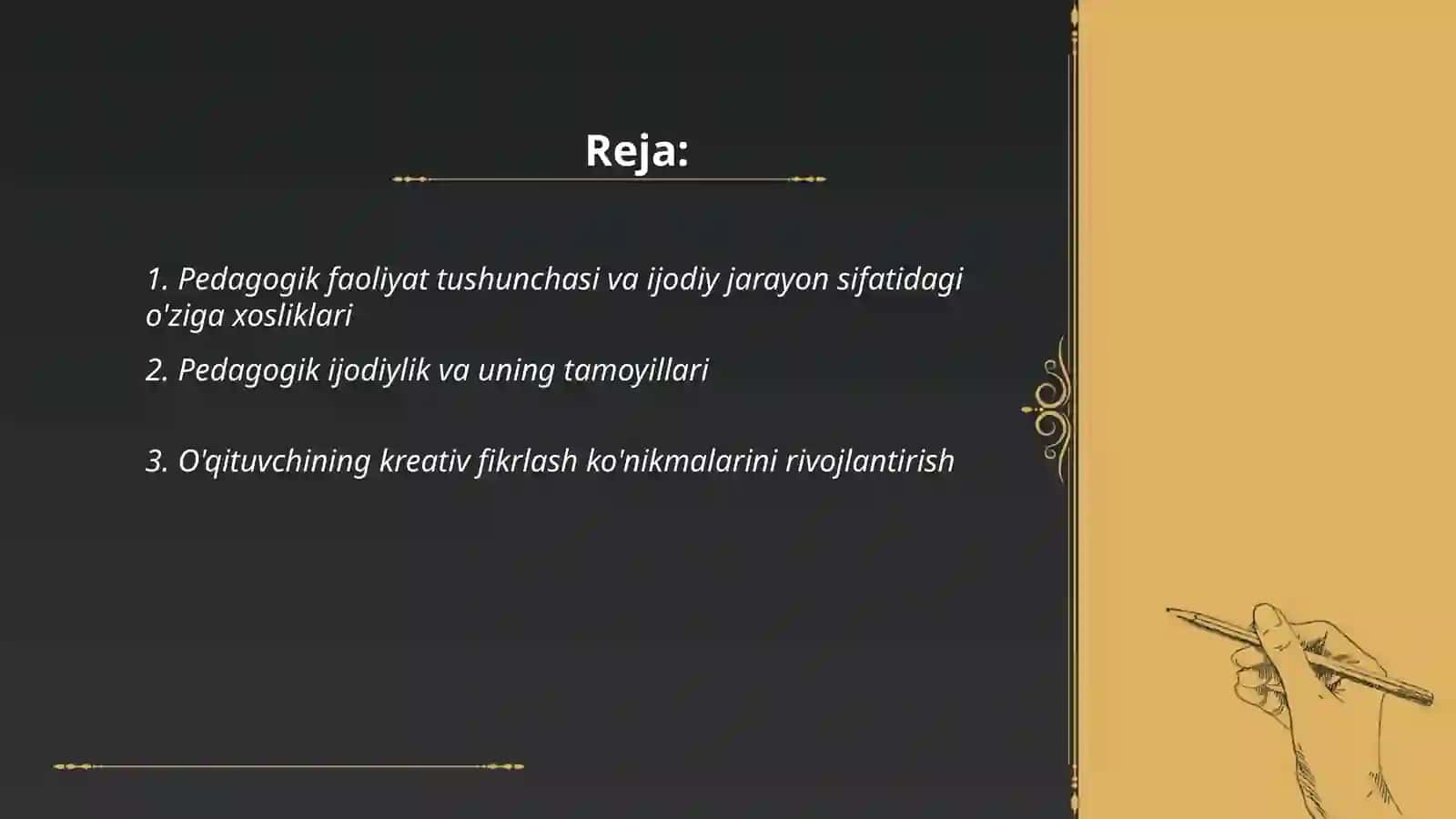 Pedagogik faoliyat ijodiy jarayon sifatida 2